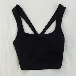 Alo Black Ribbed crop Top